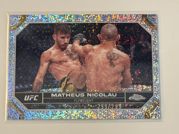2024 Topps Chrome UFC /299 Matheus Nicolau Flyweight - Prizm Refractor Card #128
