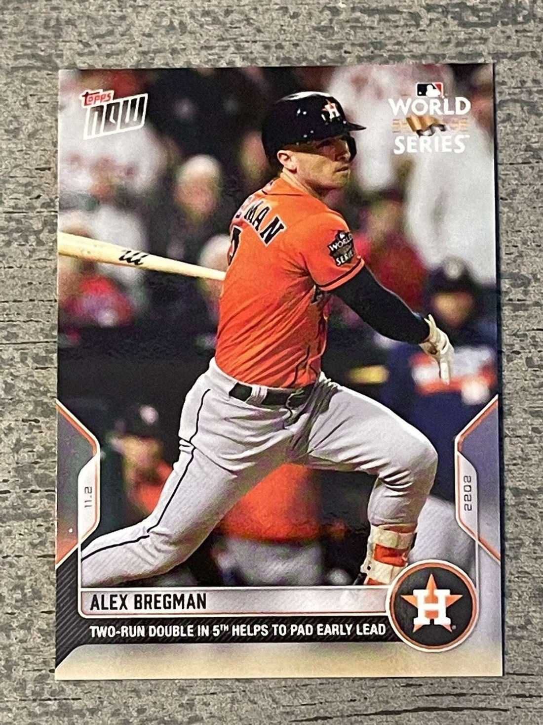 Alex Bregman Astros 2022 World Series Game 4 Topps Now MLB trading card