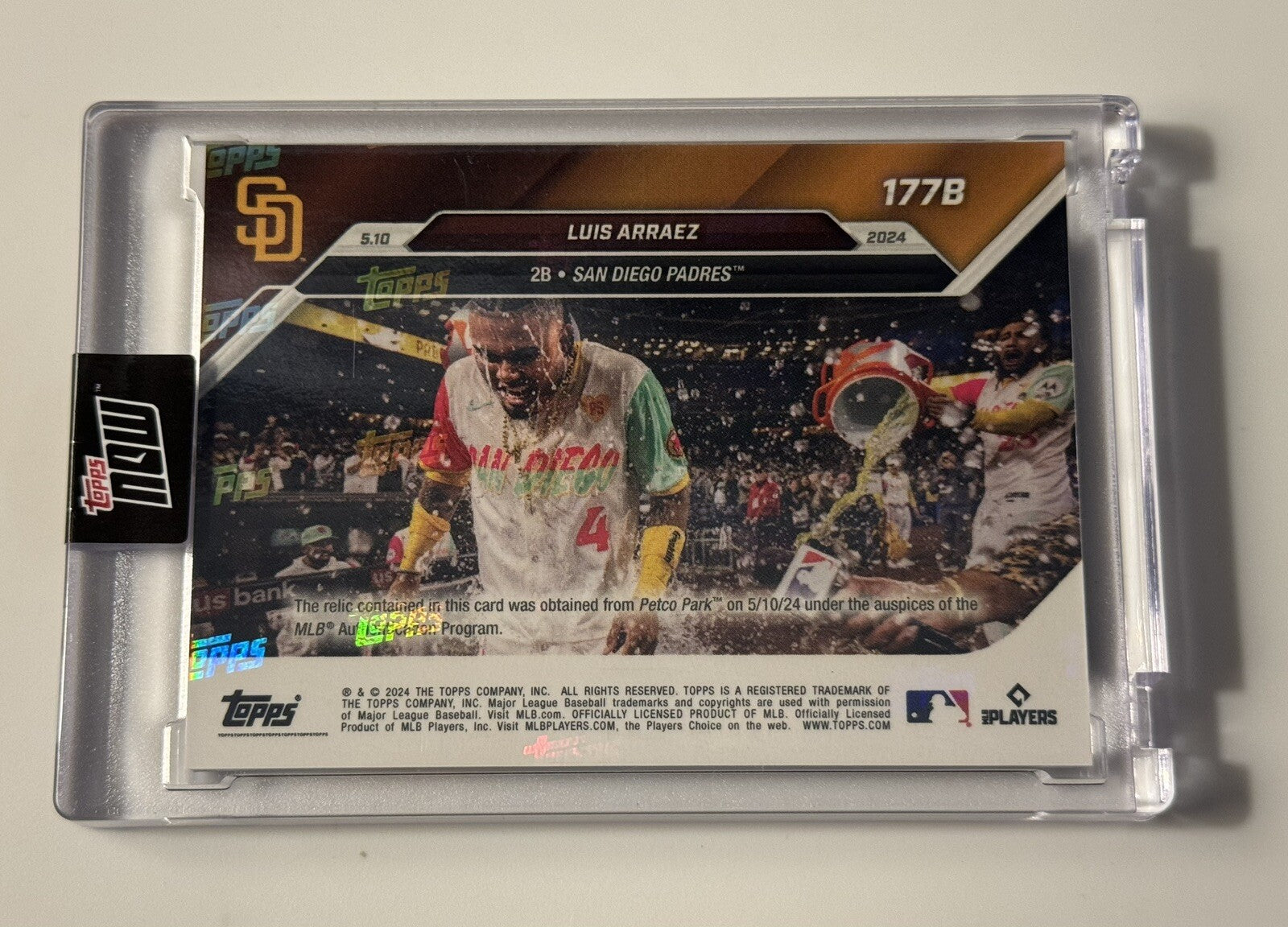 31/49* Luis Arraez 2024 MLB TOPPS NOW #177A Game-Used Base Relic - MLB SD Padres