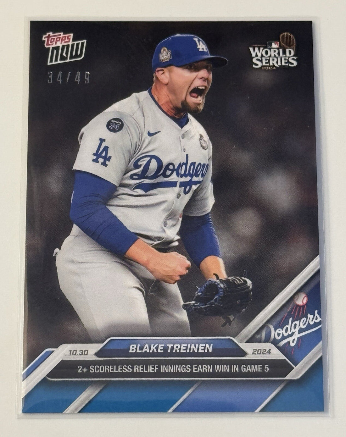 33/49 2024 MLB WS Topps NOW BLAKE TREINEN - WORLD SERIES LA Dodgers 883 - READY!