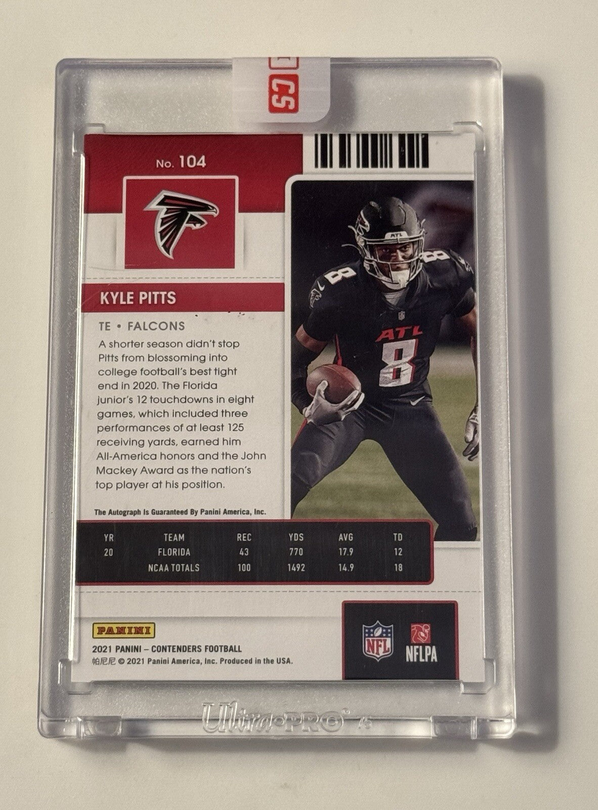 2021 Contenders KYLE PITTS  Rookie Ticket Auto RPS NFL Atlanta Falcons Card #104