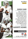 2022 Panini Contenders #TDT-LV Davante Adams / Derek Carr SN25 Touchdown Tandem*