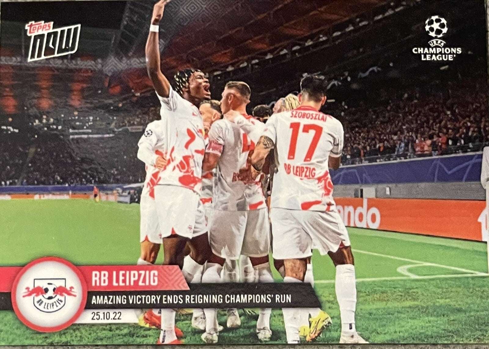 Topps Now UCL 2022 RB Leipzig Amazing Victory Champions League trading card