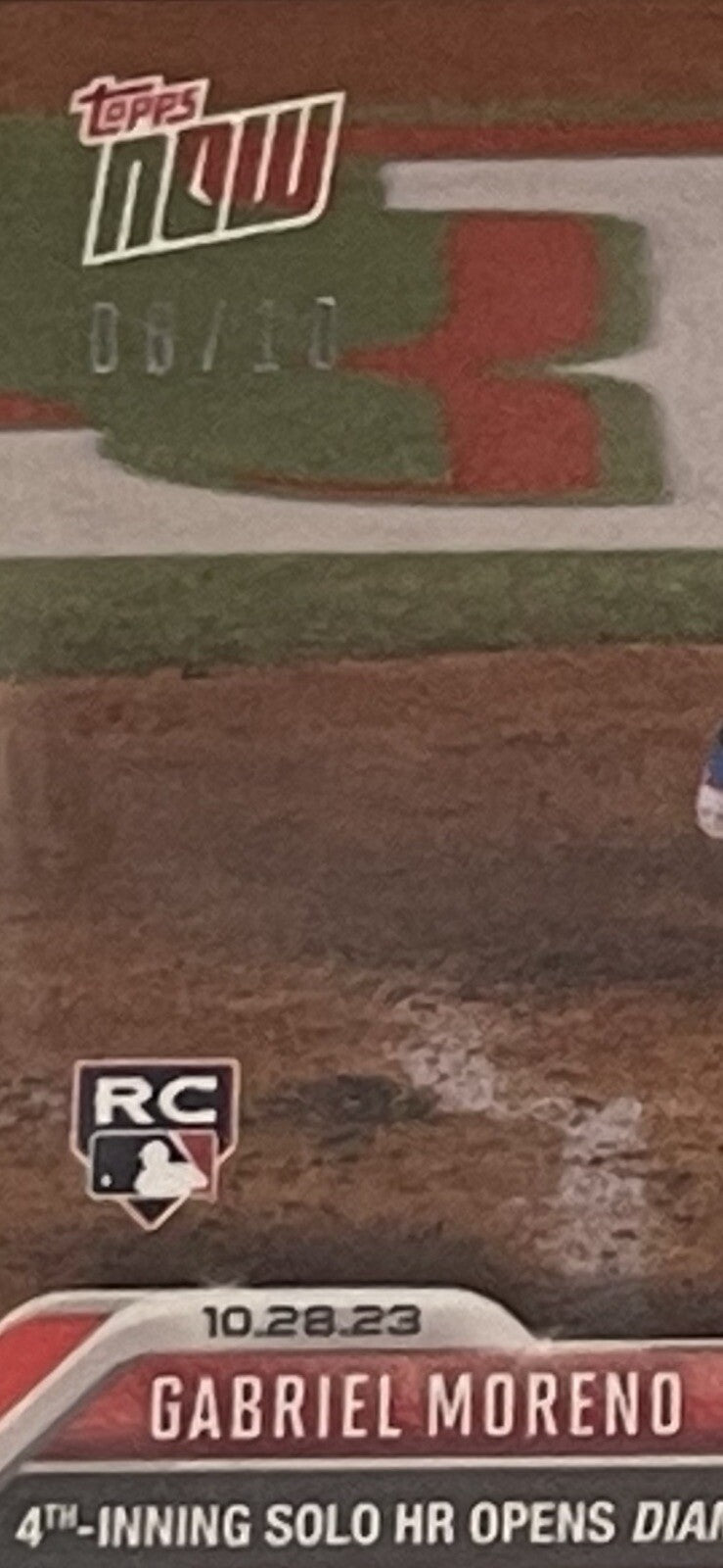 2023 Topps NOW 08/10 Gabriel Moreno RC 4th Inning  HR - World Series Card #1054*