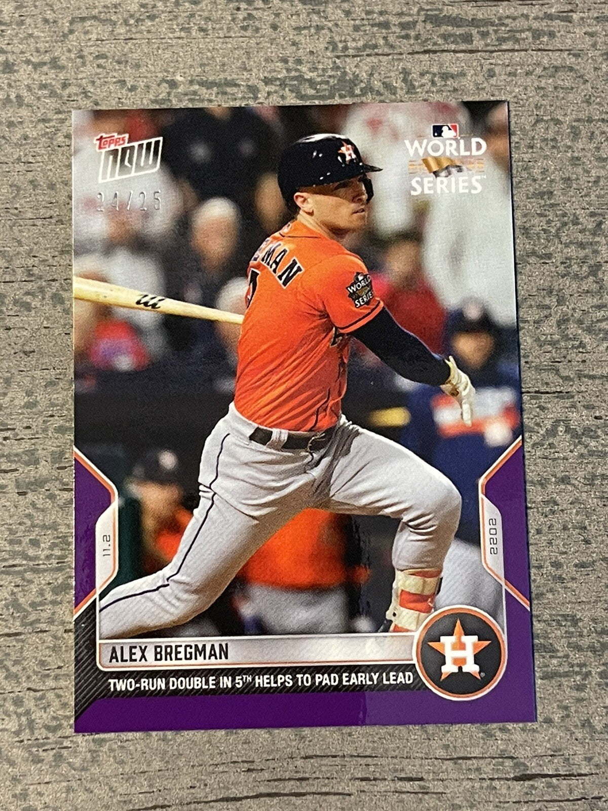 Alex Bregman* Astros 24/25 - World Series Game 4 2022 - MLB TOPPS NOW Card #1147