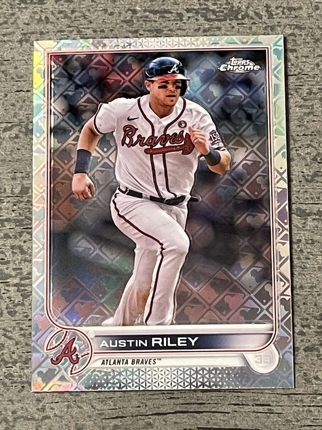 2022 Topps Chrome Austin Riley Refractor MLB Atlanta Braves baseball card