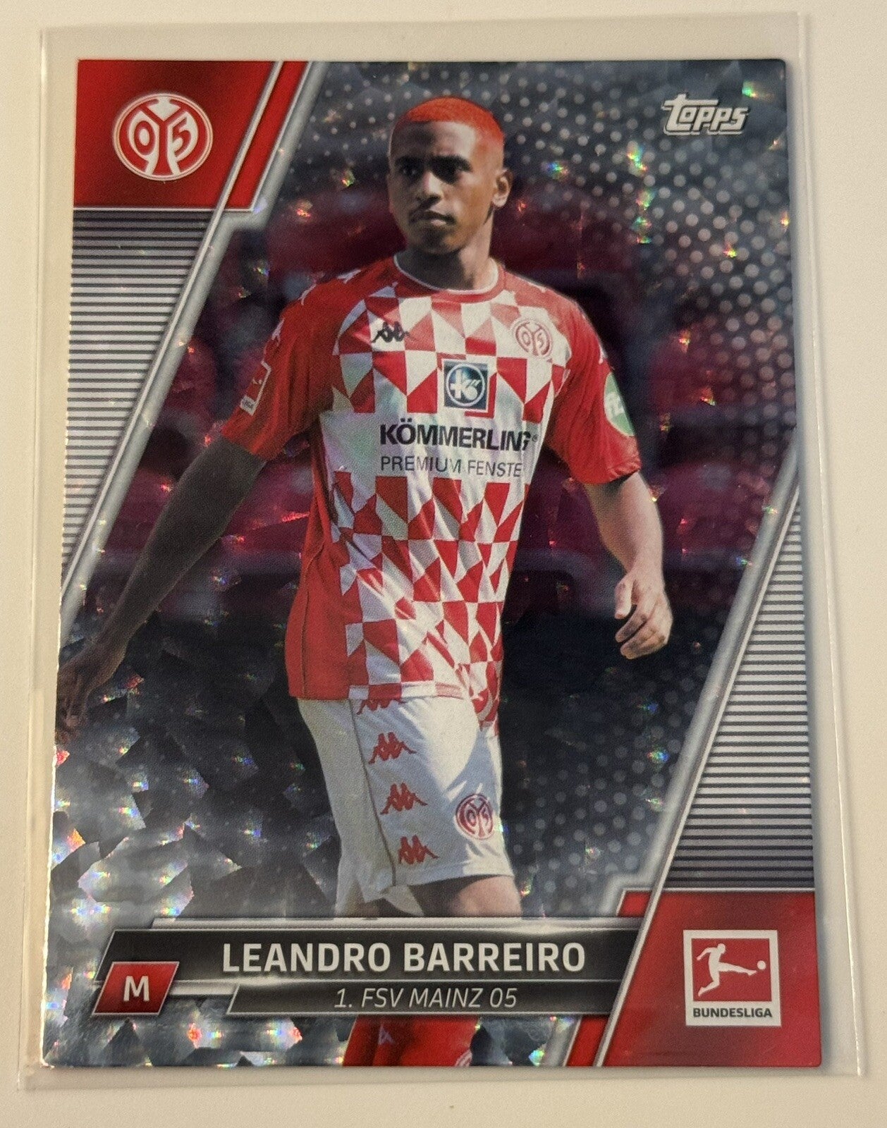 2021-22 Topps Bundesliga Leandro Barreiro Refractor Futbol Card 131 Mainz Soccer