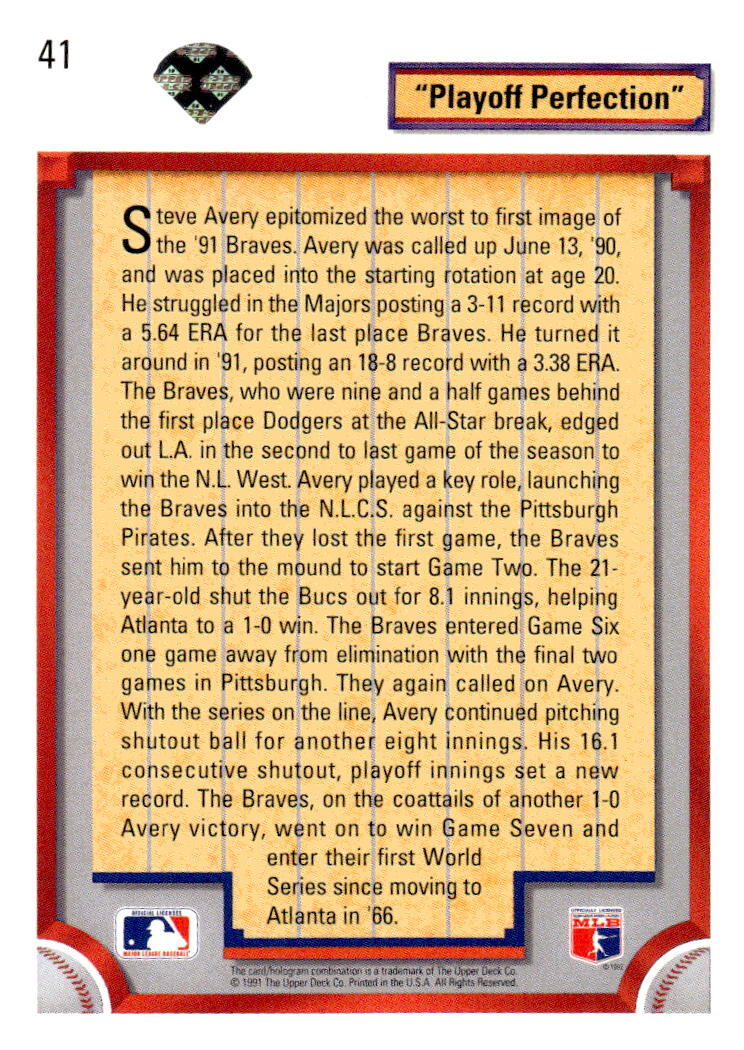 1992 Upper Deck #41 Steve Avery