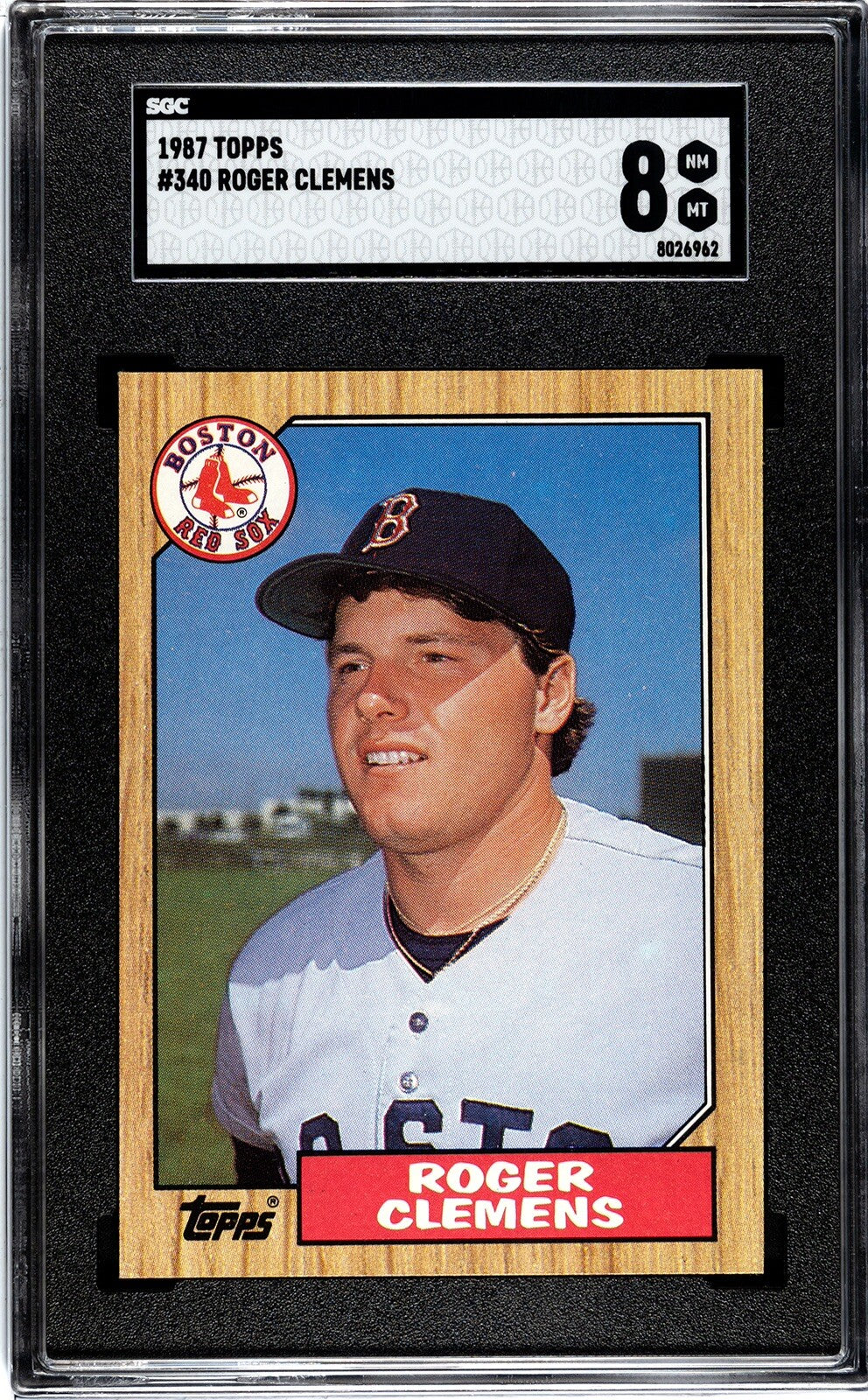 1987 Topps Roger Clemens* MLB Boston Red Sox Baseball - Card Number 340 - SGC 8*