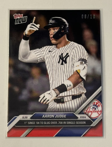 ALL RISE! 8/10* Aaron Judge* .700 Slugging % MLB 2024 Topps NOW NY Yankees #776