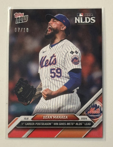 7/10* Sean Manaea* 1st Postseason Win Mets 2024 MLB Topps NOW - NY Mets Card 814