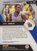 2021-22 Prizm Draft Picks Joel Embiid Red Cracked Ice Prizm #59 Kansas 76ers