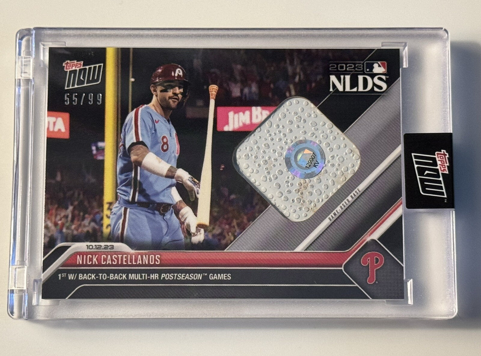 2023 Topps Now 55/99 Nick Castellanos Game Used Base Relic #999A - MLB Phillies*