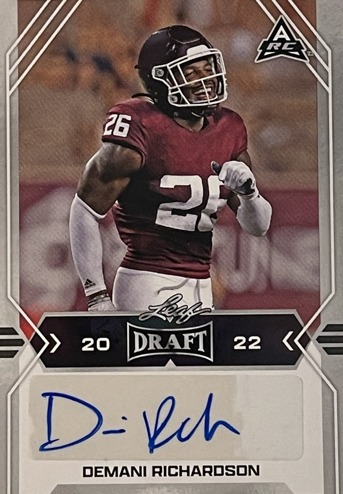 Denani Richardson RC Auto 2022 Leaf Draft Rookie #BA-DR1 - NCAA Texas A&M Aggies