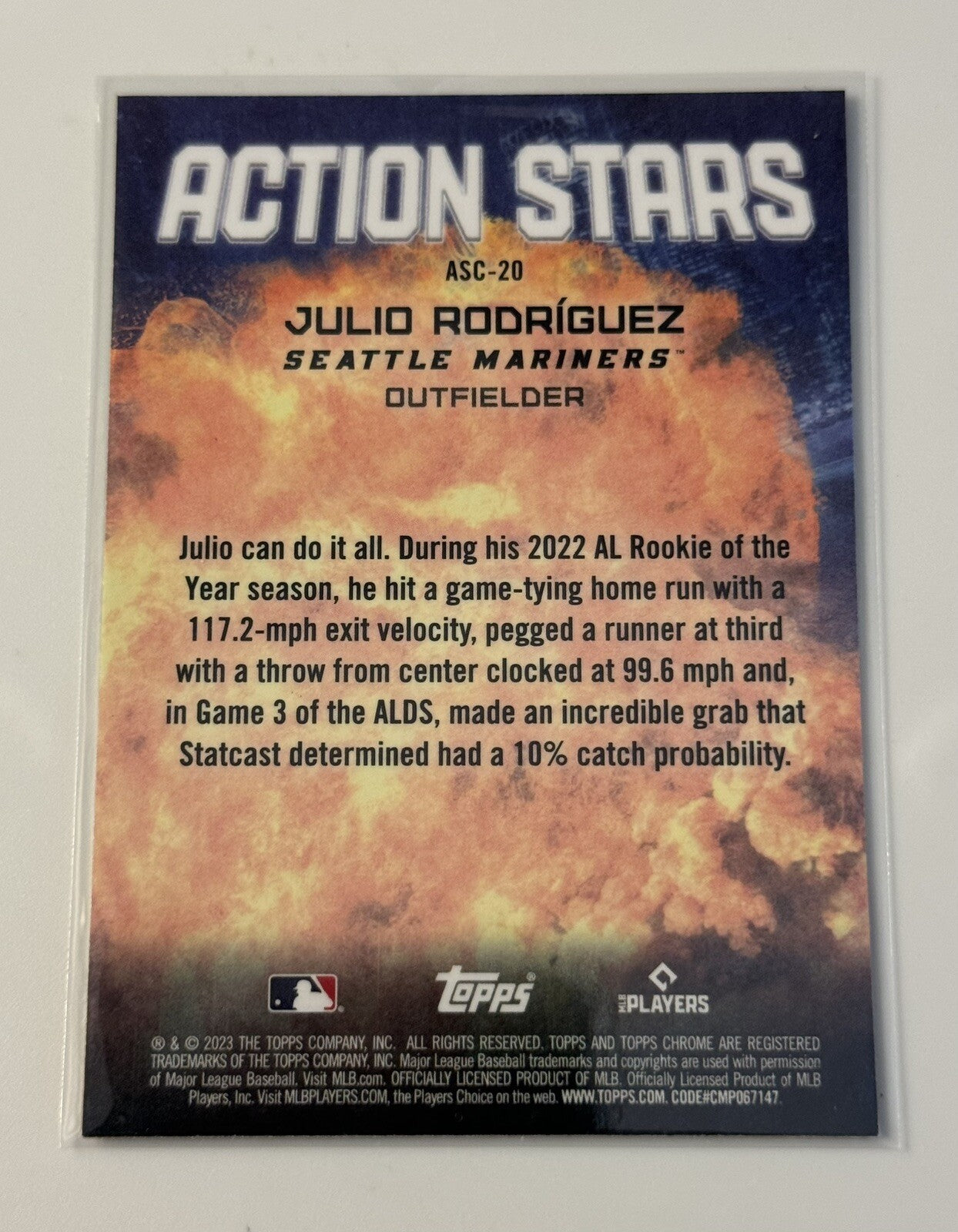 2023 Topps Chrome Update Julio Rodriguez Action Stars MLB Seattle Mariners ASC20
