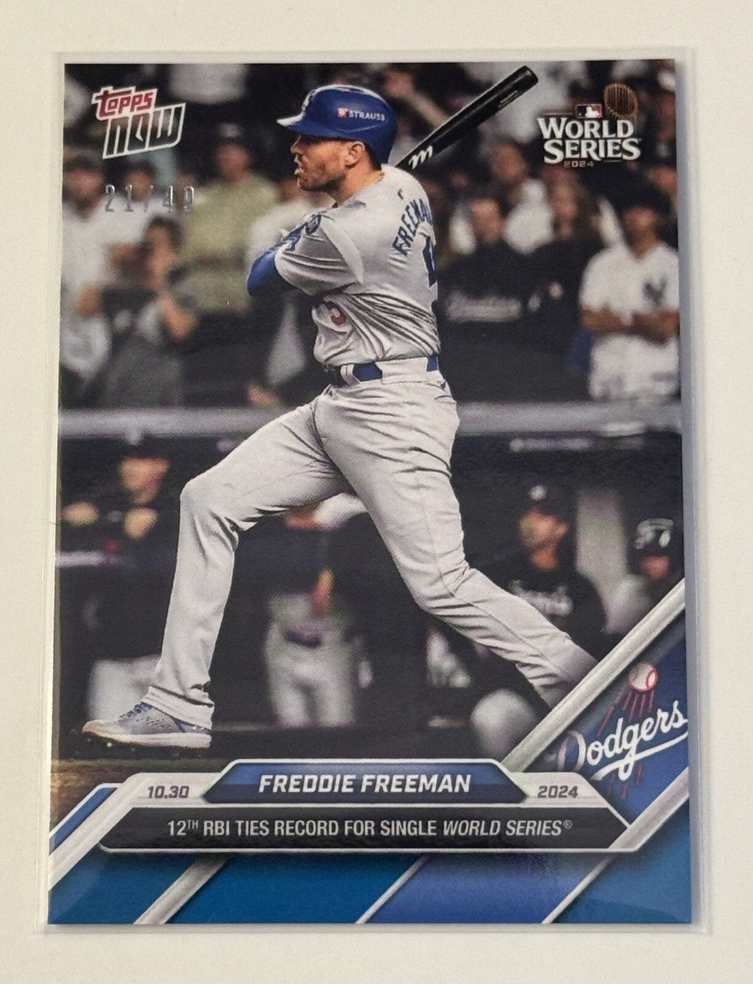 21/49 Freddie Freeman 12 RBIs 2024 MLB Topps NOW Dodgers World Series 880 READY!