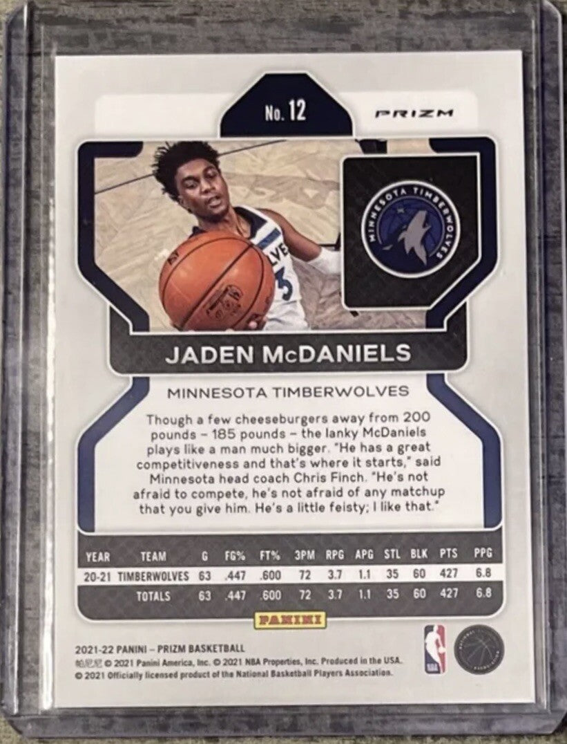 2021-22 Panini Prizm Jaden McDaniels PRIZM WAVE #12 NBA Minnesota Timberwolves