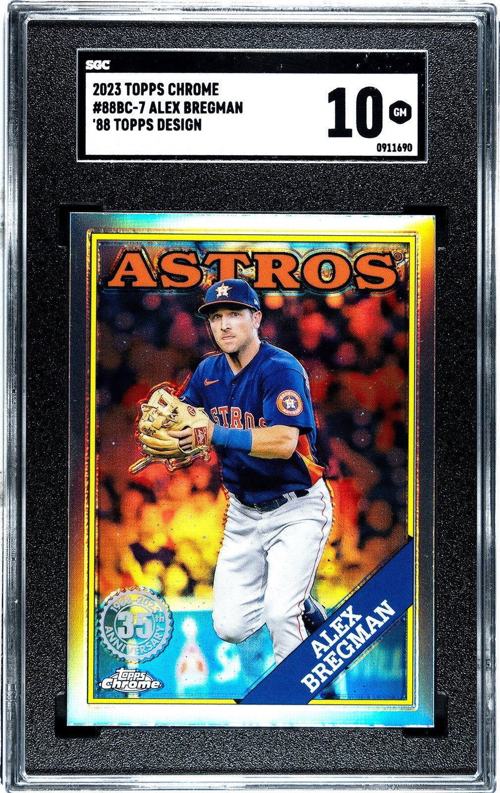 2023 Topps Chrome Baseball Alex Bregman 1988 Topps Design #88BC-7 Astros SGC 10.