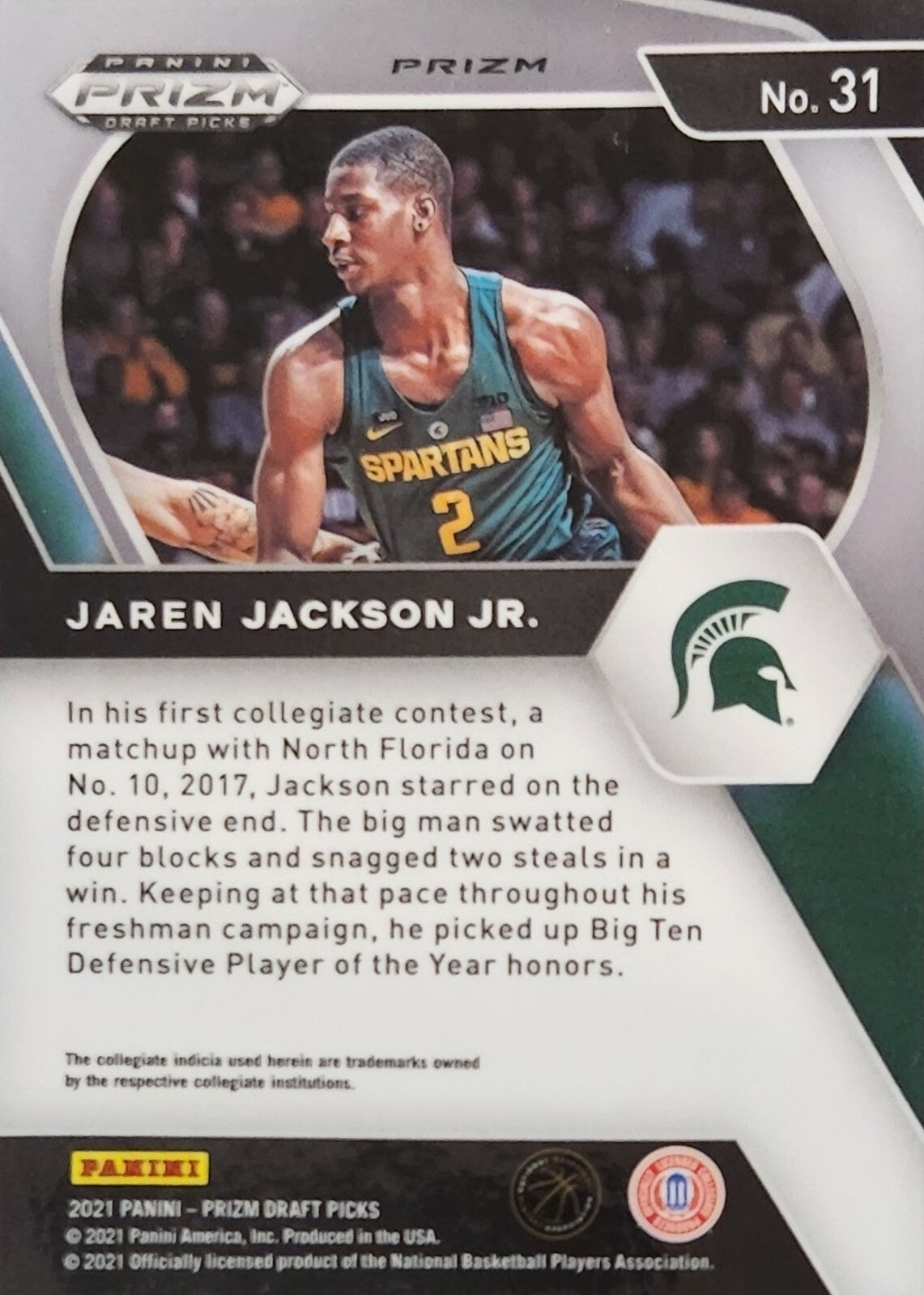 Jaren Jackson Jr. 2021 Panini Prizm Draft Picks # 31 Red Ice Prizm NBA Grizzlies