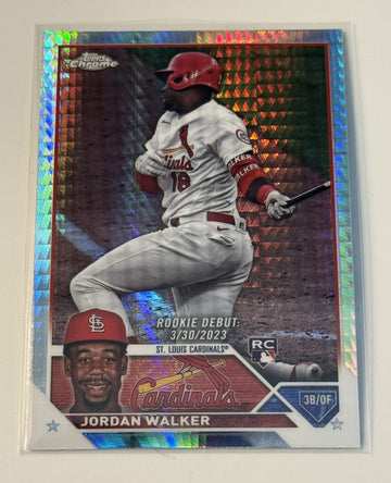 Jordan Walker RC 2023 Topps Chrome Update Rookie Debut Refractor - MLB Cardinals