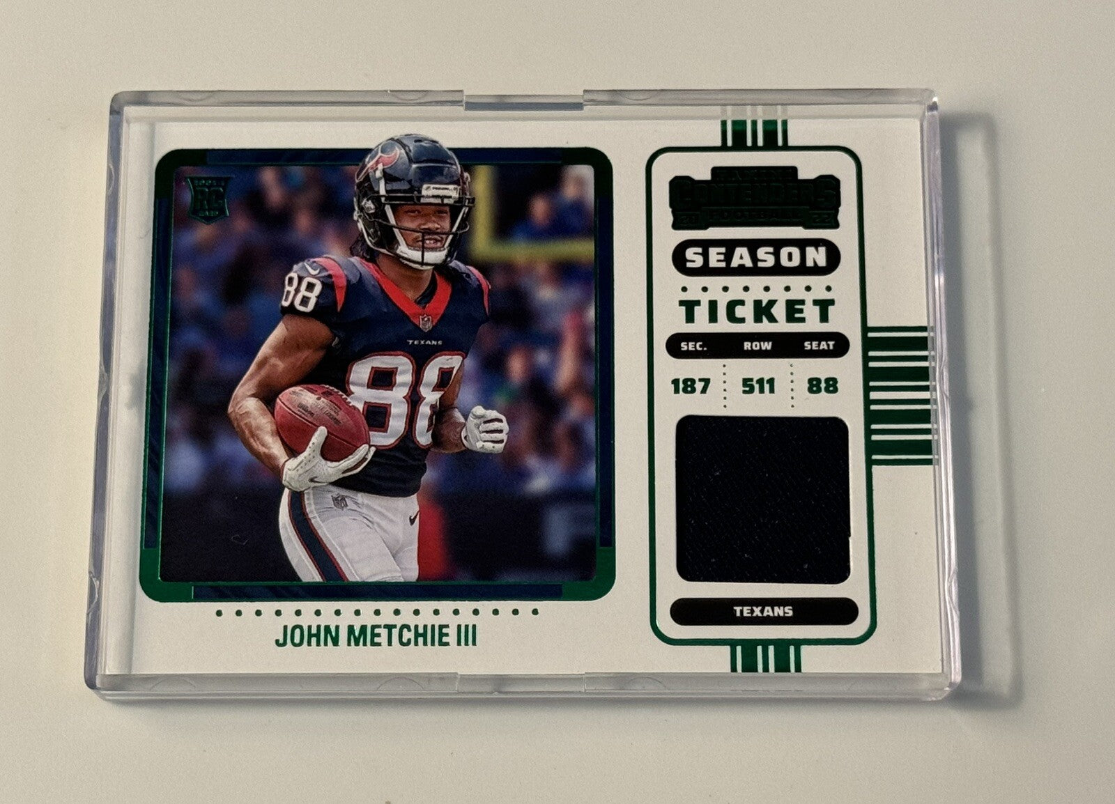 2022 Panini Contenders Season Ticket John Metchie III RC NFL Texans Card RSE-JME