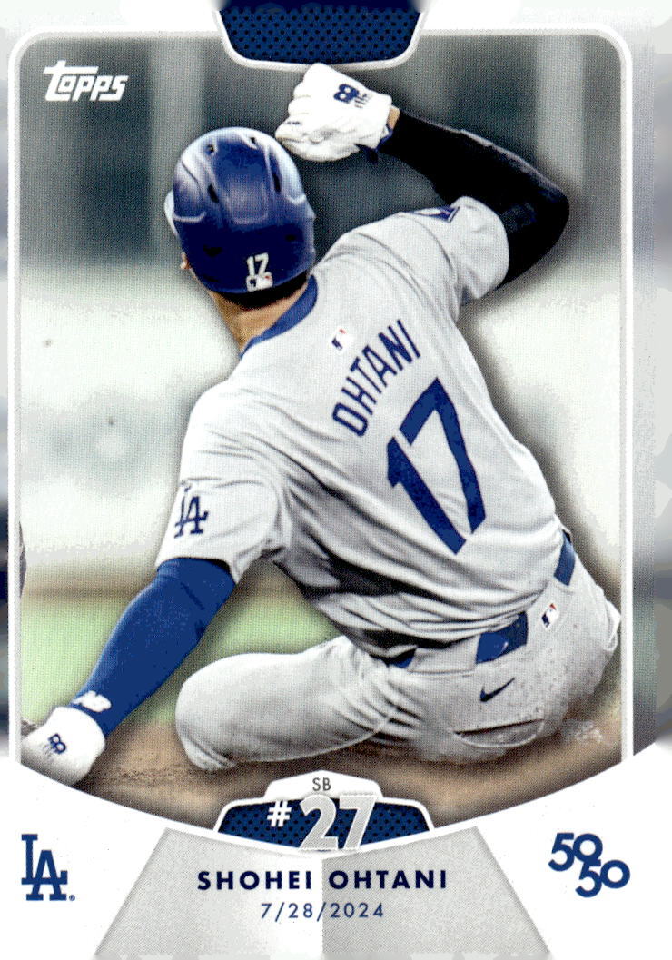 50/50 LIMITED EDITION! Shohei Ohtani MLB LA Dodgers 2024 TOPPS NOW Season #SB 27
