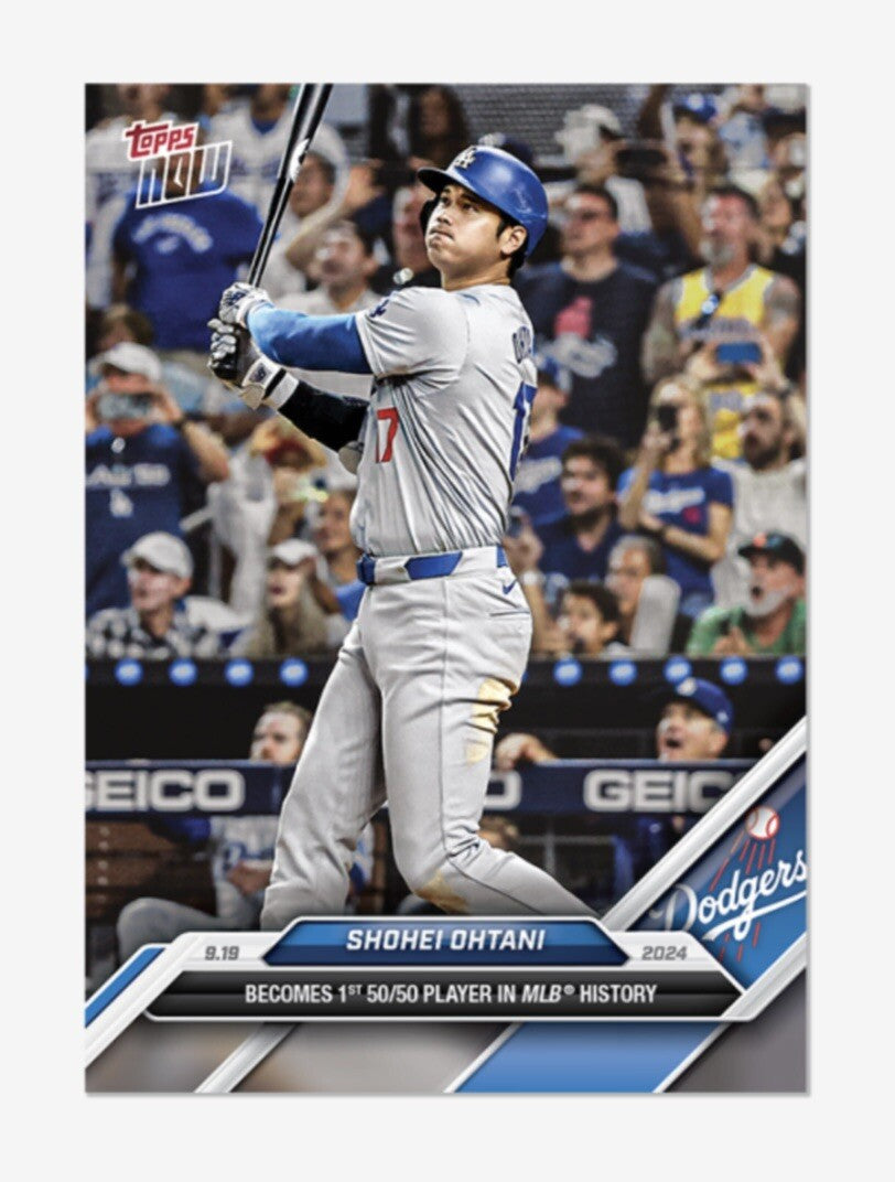 Shohei Ohtani 50/50 Club! 1st Dodger! 2024 Topps Now #722 LIMITED RUN SP IN HAND