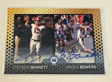 9/50! Brock Bowers/Stetson Bennett Gold Dual Auto RC UGA Bulldogs 2 TIME Champs*