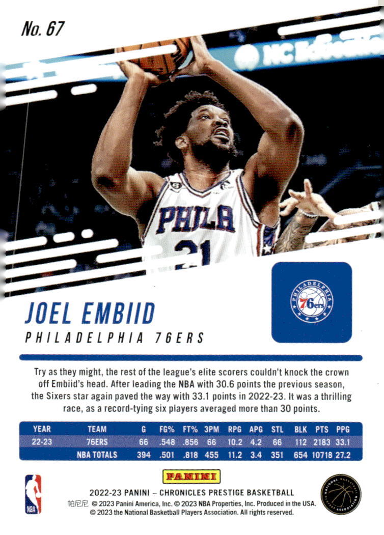 2022-23 Panini Chronicles #67 Joel Embiid