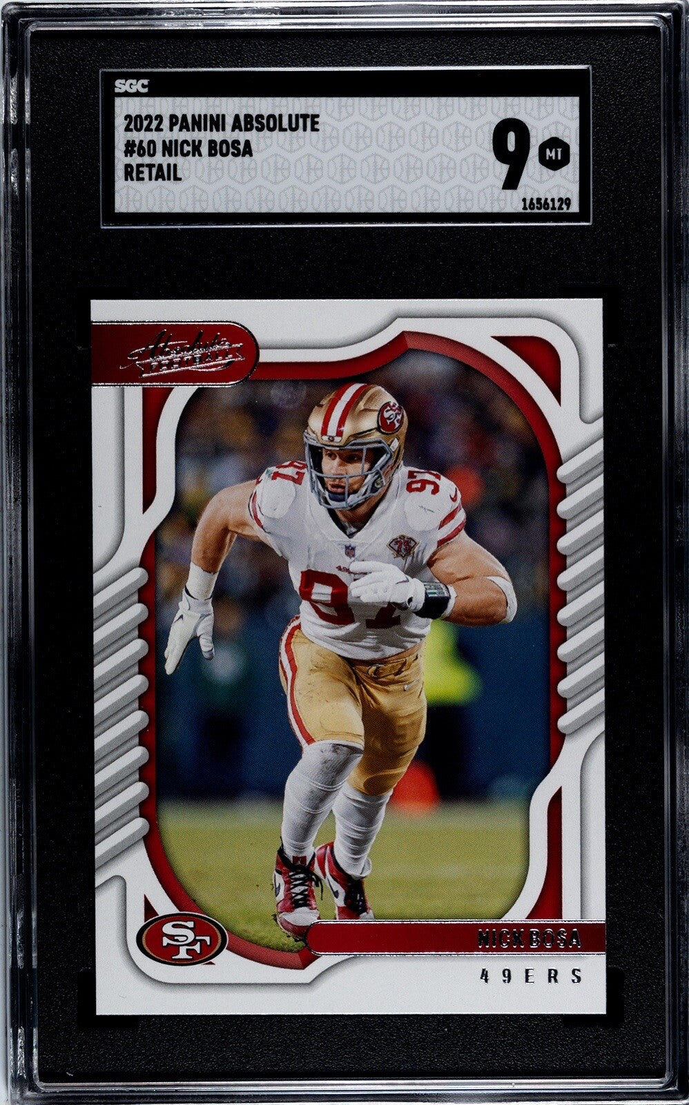 2022 Panini Absolute Football #60 Nick Bosa RED NFL San Francisco 49ers - SGC 9*