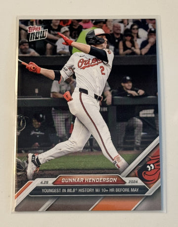 2024 Topps Now MLB Gunnar Henderson - Youngest to 10 Home Runs MLB Orioles #133*
