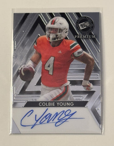 18/99 COLBIE YOUNG RC* Auto 2024 LEAF PRESS PASS PREMIUM - UGA Dogs Card #BA-CY1