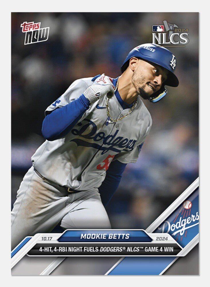 Mookie Betts* 2024 Topps NOW 4 Hits 4 RBI Night LA Dodgers NLCS* Card 846 READY!