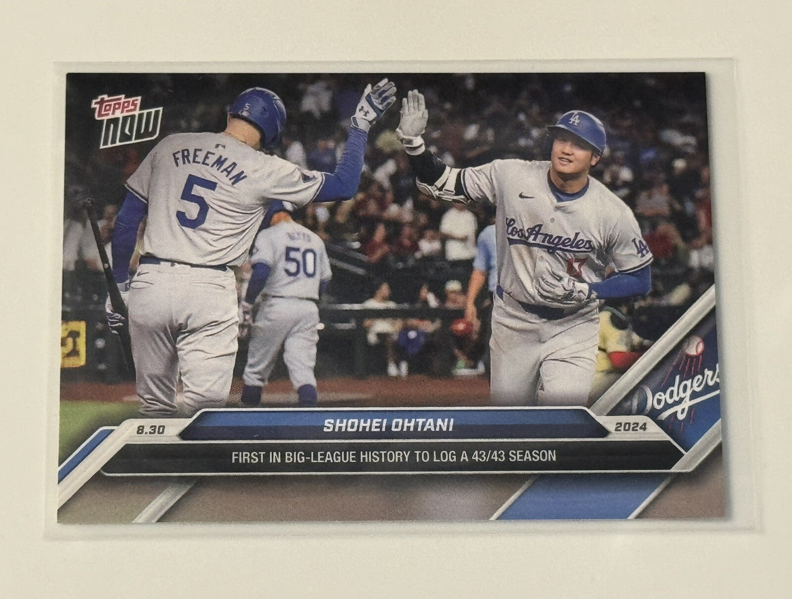 Shohei Ohtani 2024 TOPPS NOW 616 First in MLB Dodgers History with 43/43 Season