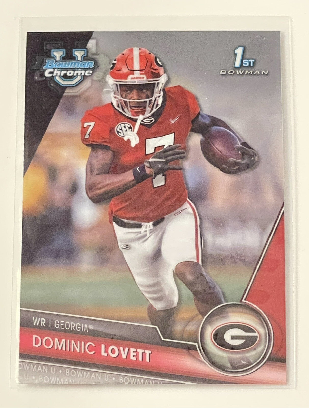 2023 Bowman University Chrome Dominic Lovett #64 1st Bowman UGA Georgia Bulldogs