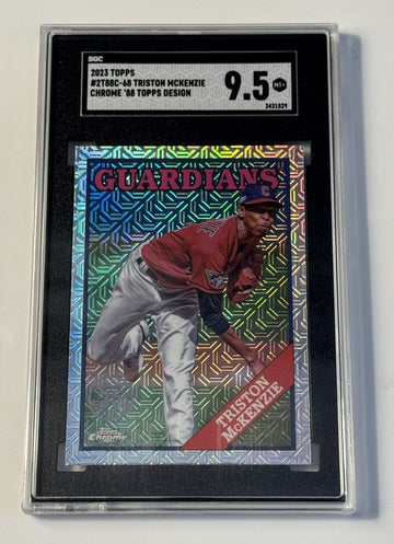 2023 Topps Series 2 Triston McKenzie Mojo Refractor Silver Pack 2T88C-68 SGC 9.5