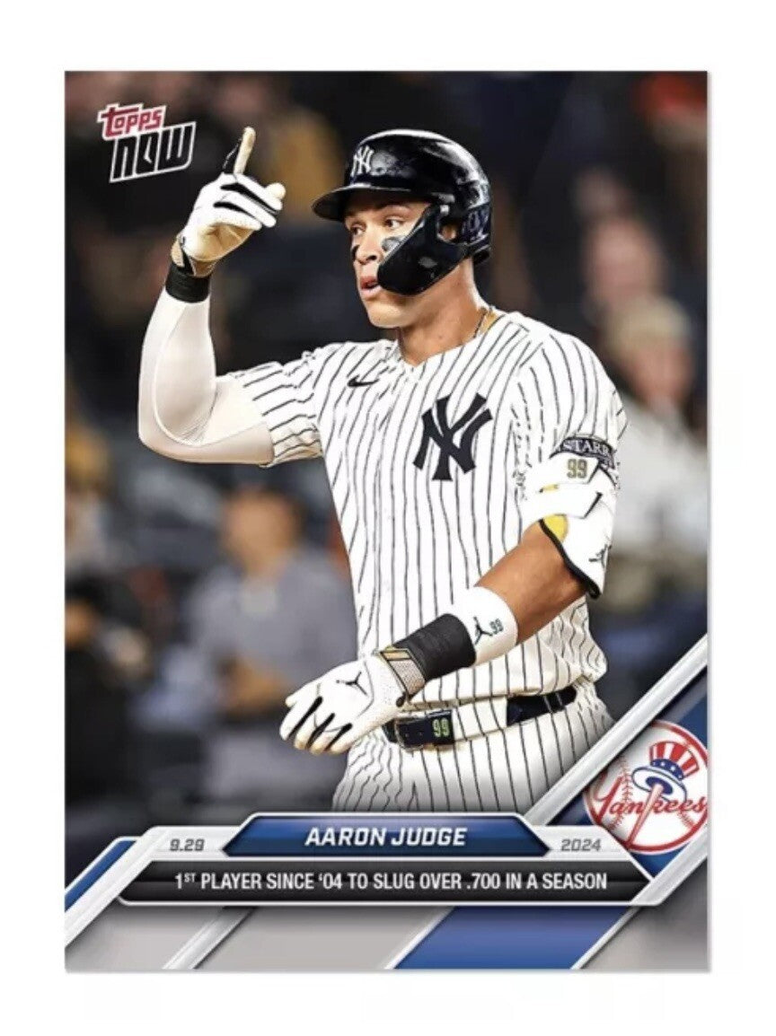 Aaron Judge* .700 Slugging % In A Season 2024 MLB Topps NOW NY Yankees Card 776