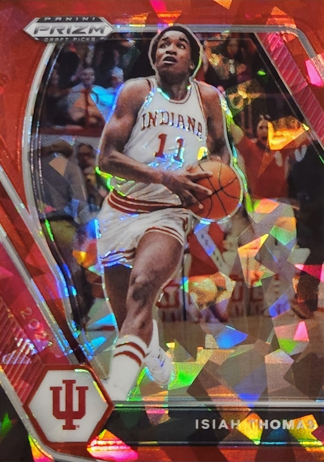 Isiah Thomas 2021 Panini Prizm Draft Picks # 36 Red Ice Prizm Indiana Hoosiers