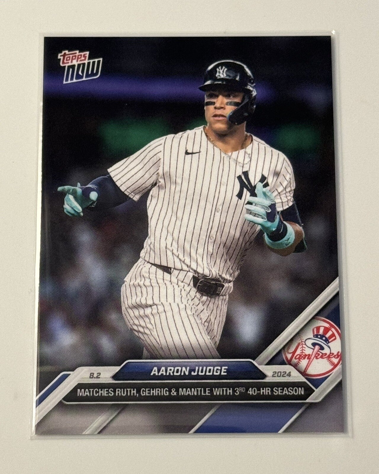 Aaron Judge MLB NY Yankees 2024 Topps Now Card - Matches Ruth Gehrig Mantle #504