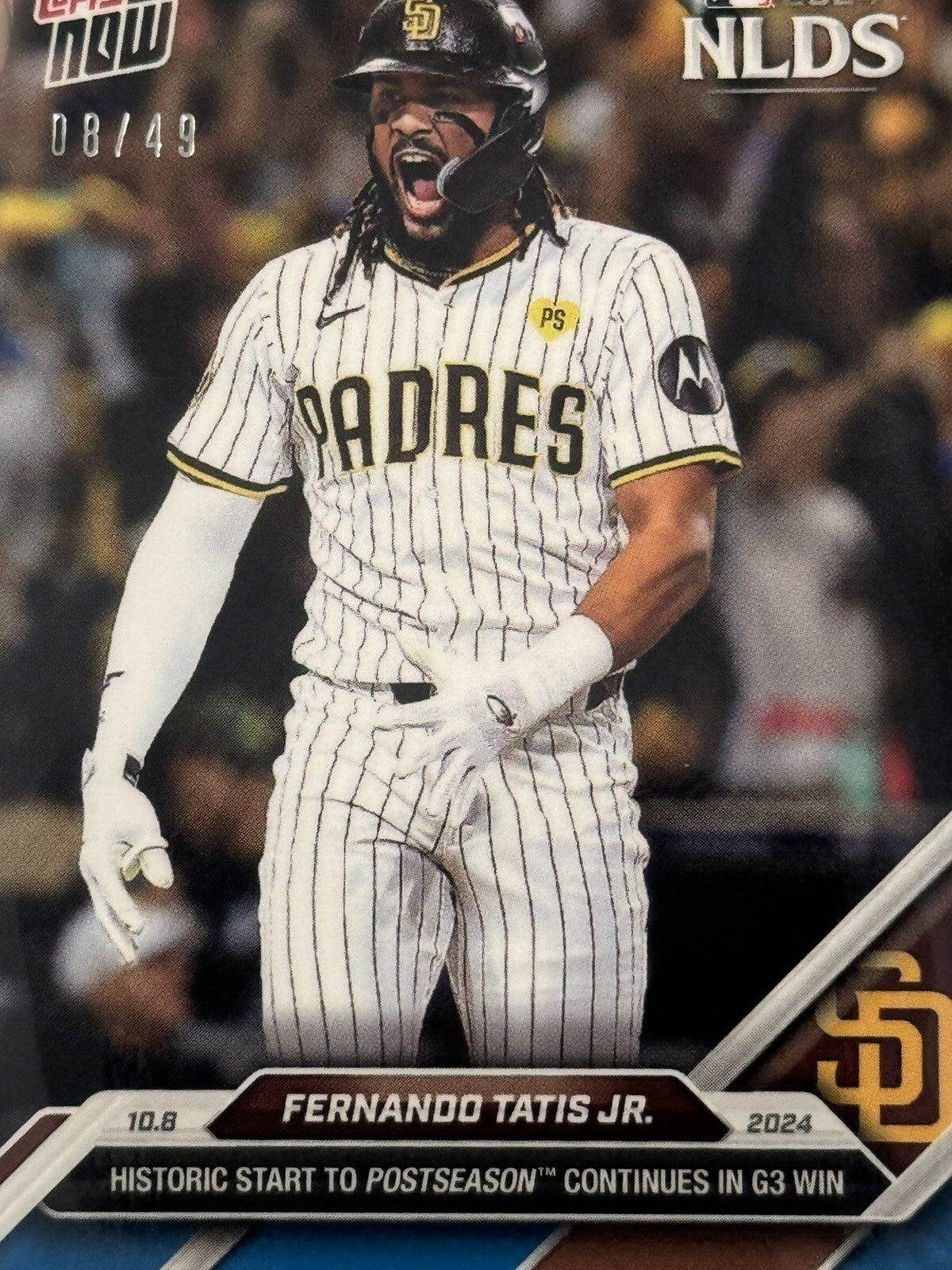 8/49* Fernando Tatis Jr. Historic Postseason start - 2024 MLB Topps NOW Card 815