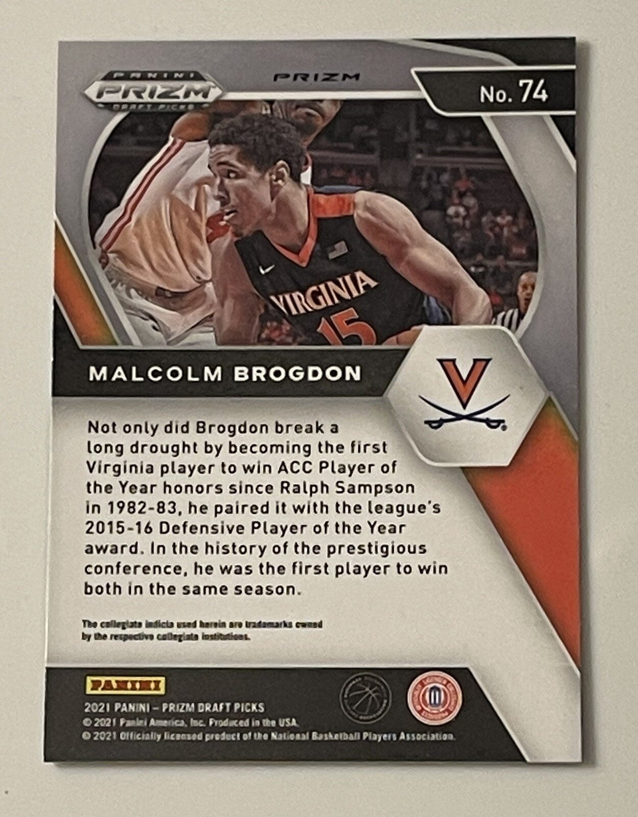 2021-22 Panini Prizm MALCOLM BROGDON  #74 Red Cracked Ice UVA/NBA Boston Celtics