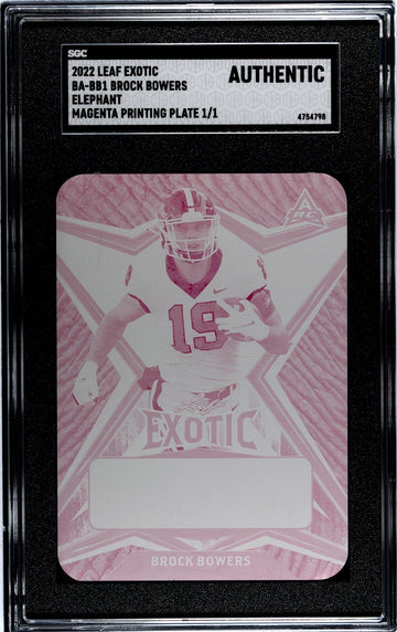 1/1 Brock Bowers RC 2022 Leaf EXOTIC Magenta Elephant Printing Plate - UGA Dogs*