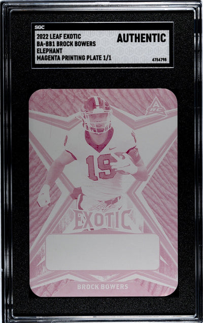 1/1 Brock Bowers RC 2022 Leaf EXOTIC Magenta Elephant Printing Plate - UGA Dogs*