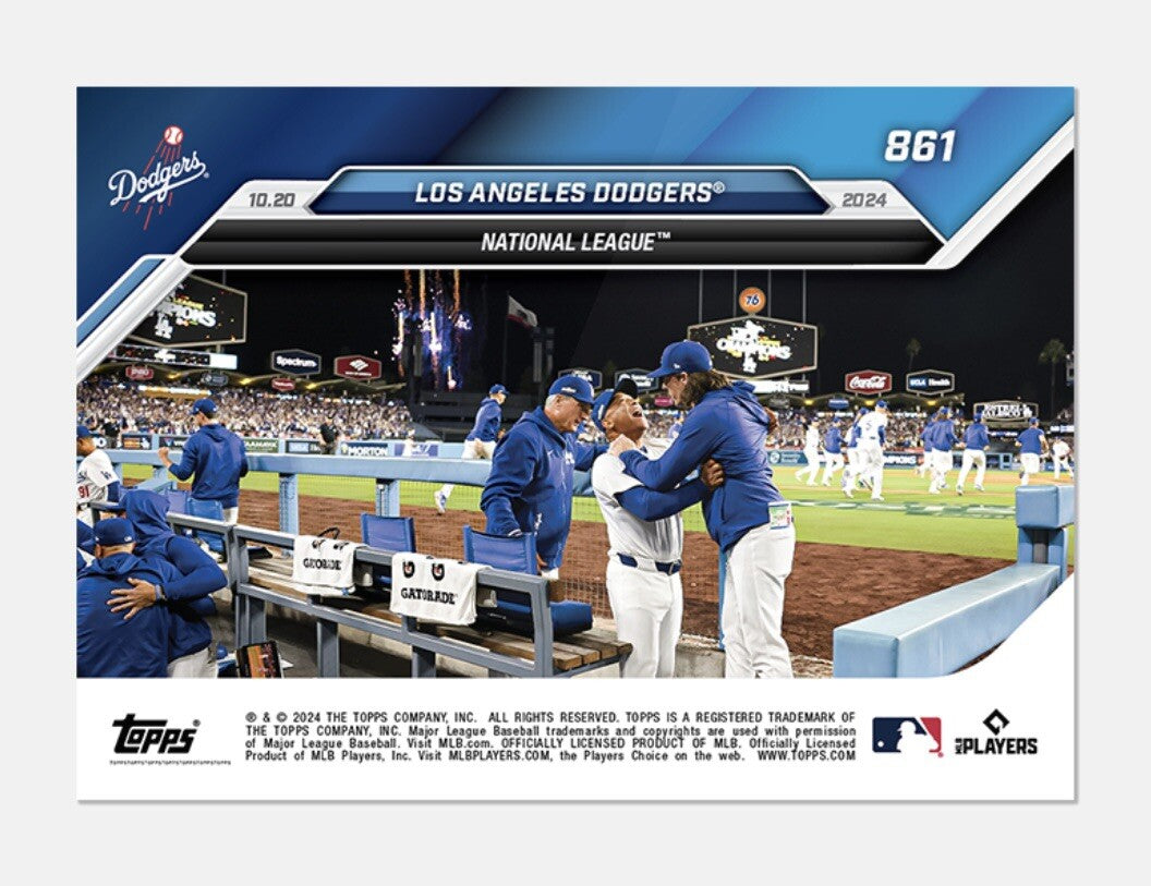 LA Dodgers Team* - NLCS Champions 2024 MLB Topps NOW Baseball Card 861 - PRESALE
