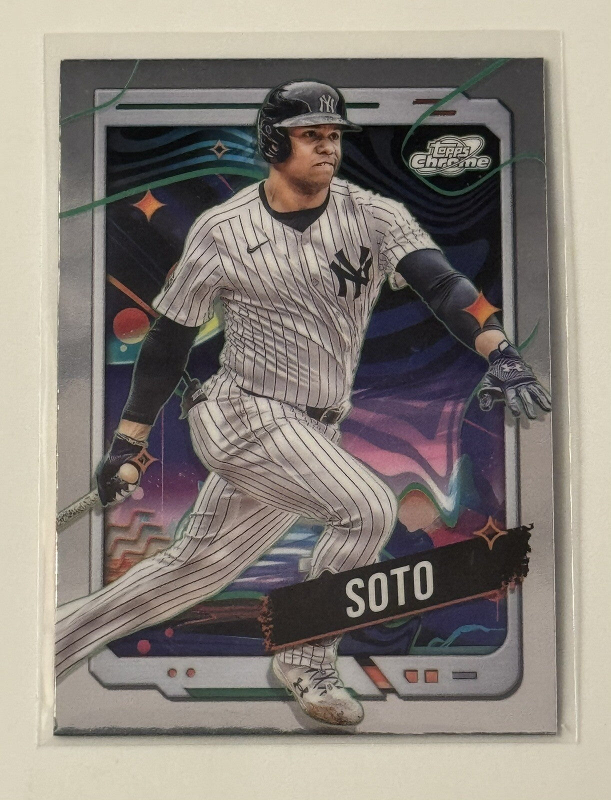 Juan Soto 2024 Topps Cosmic Chrome Baseball #42 MLB New York Yankees AL Champion