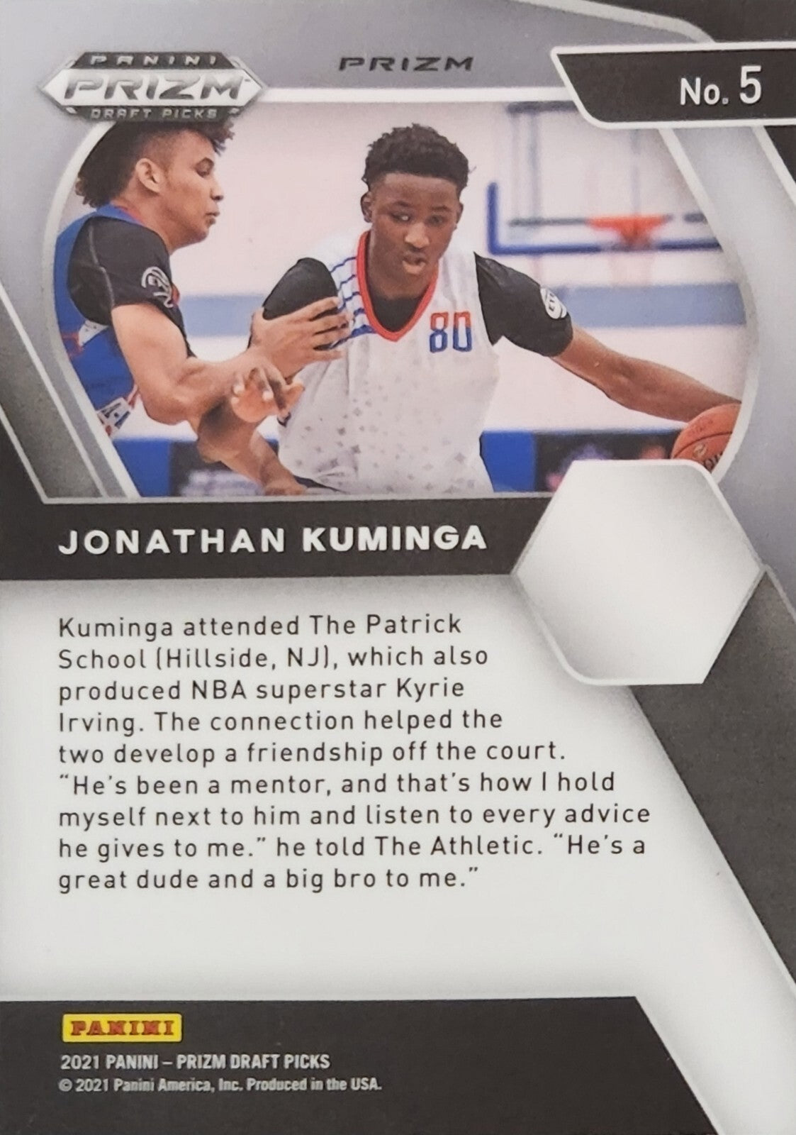 Jonathan Kuminga 2021 Panini Prizm Draft Picks # 5 Red Ice Prizm NBA G League