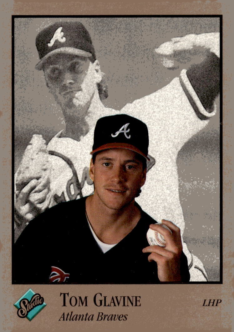 1992 Leaf Studio Tom Glavine* MLB Atlanta Braves Baseball Card #4 - Hall of Fame