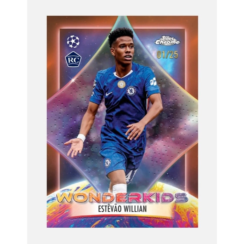 2025-26 Topps Chrome UEFA Club Competitions Hanger Box Soccer 15 Cards