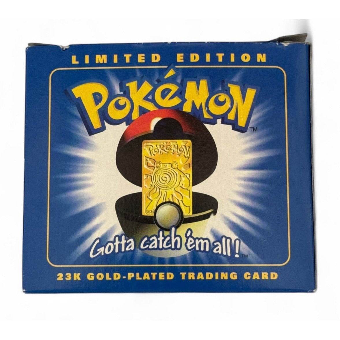 Sealed Vintage 1999 Pokémon Poliwhirl 23K gold-plated Burger King promo card packaging