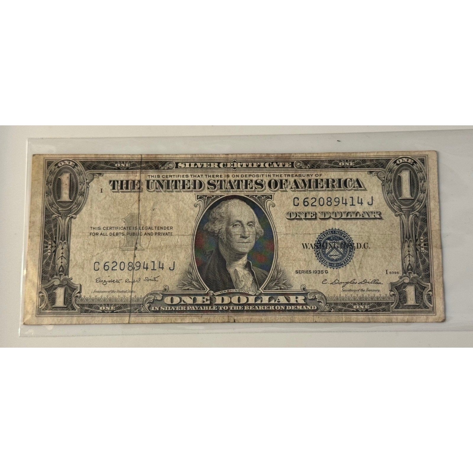 *1935*! G $1 Silver Certificate Blue Seal Smith Dillon Circulated Old US Note**!
